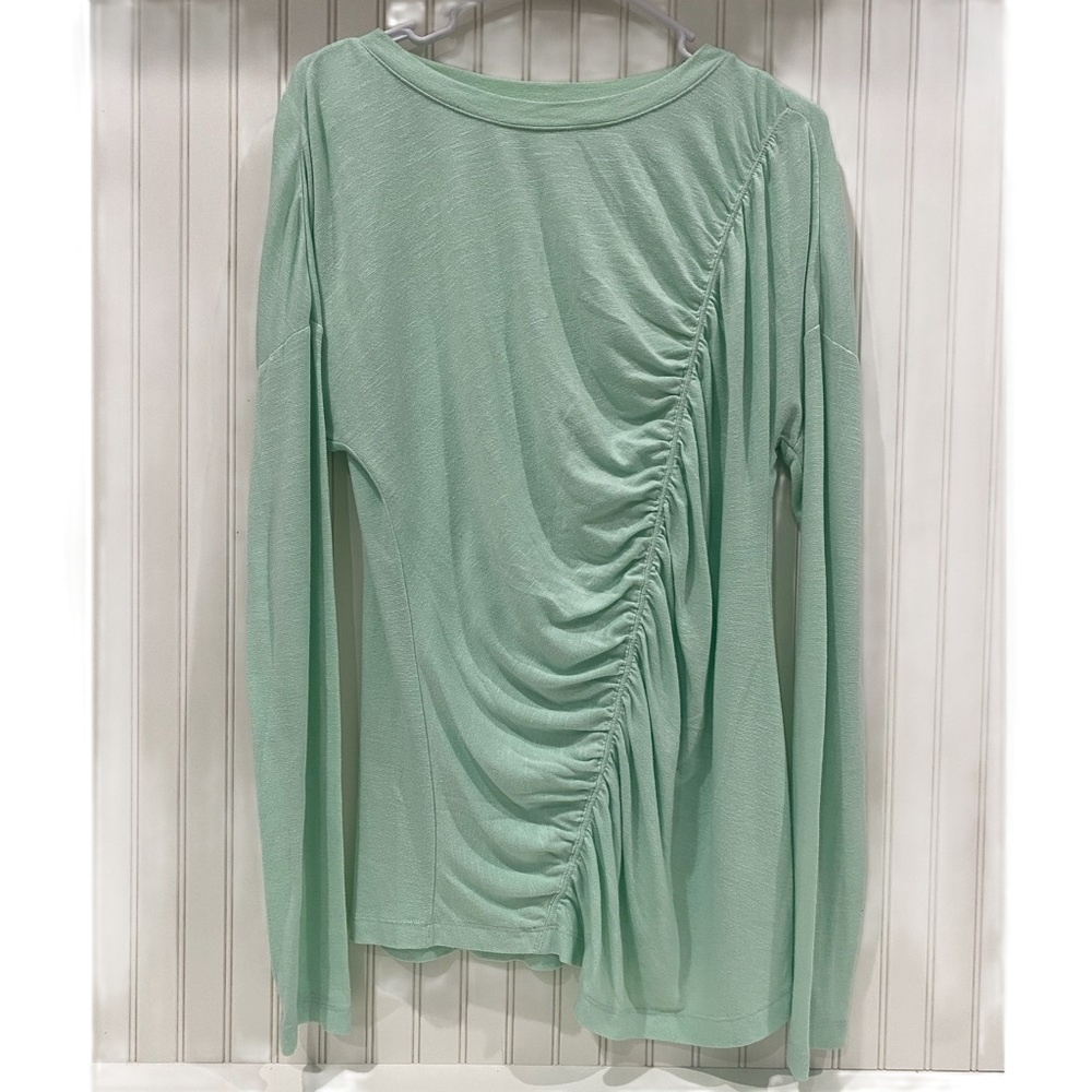 Zella So Graceful Athletic Top Ruched Long‎ Sleeve Mint Green Medium